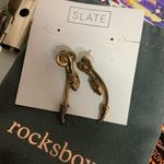Slate Gold Tone Snake Earrings Photo 0