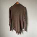 Classic Alpaca Brown Turtleneck Sweater Fringe Cable Knit 100% Alpaca Size Large Photo 1