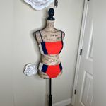 Cupshe NTM: Orange, Blue & White Colorblock Bikini Set w Adjustable Straps Sz M Photo 3