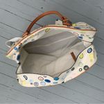 Anthropologie Beige Danielle Kroll Large Canvas Button Messenger Bag Luggage Photo 4