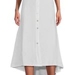 Bryn Walker Cinzia Light Linen Elastic Waist High-Low Hem A-Line Skirt White 3XL Photo 1