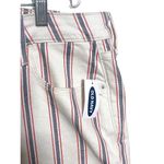 Old Navy Denim Shorts Button Fly Red White Blue Striped Cuffed Womens 18 NWT 5" Photo 5