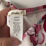 Studio Y  Y2K Size Medium Pink Brown‎ Strapless Floral Mini Dress Photo 7