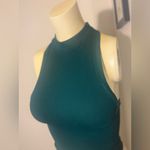 Free People Movement   Ribbed Tank Top M/L Green High Neck Mock Neck Misprint Photo 1