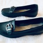 Thom McAn Black Leather Slip On Loafers Size 5.5 Professional Work Flats Photo 5