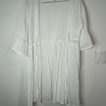 LIFE Love Is For Eternity White Boho Kimono Cover Up Cardigan Crochet Trim Med Photo 0