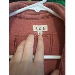 POL Red Distressed Denim Jacket Raw Edge Fringe 4th of July Star S Oversized Photo 4