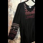 Patrons of Peace  black embroidered dress, size XS Photo 2
