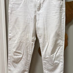 Liverpool  white capri cropped jeans rolled cuff pearl accents size 8 pants Photo 0