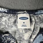 Old Navy Old Navy Shirt Womens Medium Blue Floral Long Sleeve Trim Cuff Pullover Top Photo 4