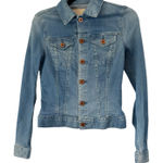 AG Adriano Goldschmied Denim Trucker Jacket Button Front Blue Jean Womens Small Photo 0