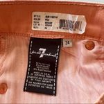 7 For All Mankind  Rose Gold Metallic Denim Cut Off Shorts Photo 11