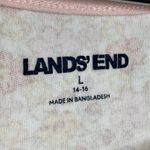 Lands’ End Floral Tank Top Women’s Size Large Cotton Pastel Pink Photo 2