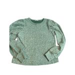 ZARA  Women’s SZ M Crop Balloon Sleeve Green Knit Sweater Top Photo 2
