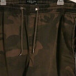 Brave Soul Men's Large 100% Cotton Dark Camo Cuffed Chino Khaki Drawstring Pants Photo 2