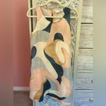 Rachel Zoe 100% linen abstract earth tones boho shift dress pockets NWOT Small Photo 5