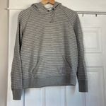 Forever 21 Striped grey pullover hoodie hooded cropped size large Photo 1