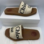 Chloé Chloe Woody Logo Flat Slide Sandals White Size 8 Photo 1