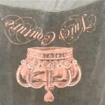 Juicy Couture Vintage  Size XL Dark Grey Pink Crown Full Zip Velour Hoodie Photo 5