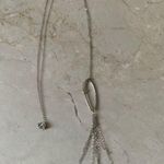 Gorjana Reese Long Tassel Necklace White Gold 925 Sterling Silver Photo 0