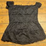 Black Lace Short Sleeve Top‎ T Photo 2
