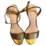 Kate Spade  Jasmyne Gold Silver Metallic Leather High‎ Heel Sandals Women Sz 8 Photo 0