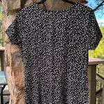 H&M DIVIDED Jumpsuit Black White Floral Print M Short Sleeve Wide Leg Photo 5