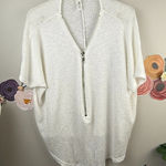 Jolie White Zipper Relaxed Fit Top Photo 0