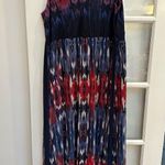 Carmen Marc Valvo Maxi Dress Watercolor Bohemian Sparkle Bead Plus Size 1X NWT Photo 5