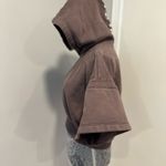 Free People Movement Dusty Brown Cropped Short Sleeve Boxy Hoodie. Size M Photo 12