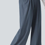 Halara  NWT Flex High Waisted Pocket Wide Leg Waffle Pants Blue Q46 Photo 0