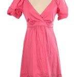 BCBGMAXAZRIA  Blush Pink Babydoll V Neck Scalloped Hem Mini Dress Size 4 Small Photo 0