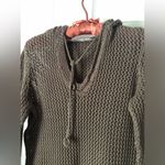 Athleta  Crochet Knit v-neck hoodie Sweater embroidered trim 100% cotton size M Photo 4