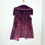 White House | Black Market NEW WHBM Long Faux Fur Vest in Cabernet Red Photo 10