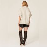 IRO RTR ‎ Ilija Wide Short Sleeve Snap Oversized Knit Metallic Jacket in Ecru 38 Photo 1