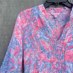 Lilly Pulitzer Sarasota Tunic Top Pintuck Pink Sun Ray Summer Siren Size Medium Photo 1