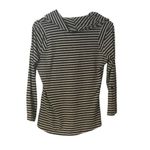 Aventura Womens Pullover Cowl neck Long Sleeve Casual To Black‎ Stripes Medium Black Photo 1