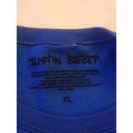 Justin Bieber Sweatshirt Sz XL Spicy X NYC Blue Crewneck Screenprinted Graphic Photo 7