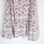 Altar'd State  XS Top Tiered Tank Floral Pink White Lace‎ Crochet A Line Swing 807 Photo 2