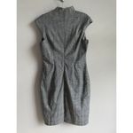 Neiman Marcus Neiman‎ Marcus Women's Gray Plaid Stretch Cap Sleeve Sheath Dress Size Large Photo 3
