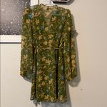 Urban Outfitters  Bleeker Floral Wrap Dress Sheer Sleeves Photo 2