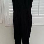 Joie  Lucie Jumpsuit Black Linen XS Caviar Revolve Photo 5