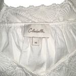 Cleobella Giselle White Ruffled Pleated Eyelet Detail Organic Cotton Blouse XS Photo 3