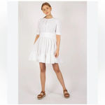 ByTiMo Tuckernuck Medium Blouson Mini Dress White Cotton Poplin Preppy Summer Photo 15