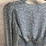 Storia New blue floral cottagecore cropped blouse Medium boho hippie chic Photo 2