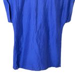 Reiss  Ruffled V-Neck Full Zipper Front Violet Blue Lightweight Blouse, Small Photo 5