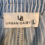 Urban Daizy Railroad Stripe Pull On Denim Pants Jeans Large Pockets Size L Blue Photo 5