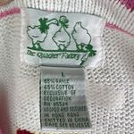 The Quacker Factory L Vintage Spring Sweater Garden Hats Pink Cardigan Sweater Size L Photo 9