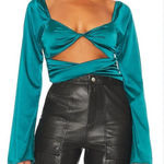 Revolve More To Come Cyntia Twist Front Top in Teal Women’s Small Green Photo 0