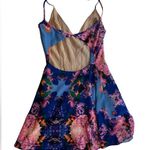 Naven Pink and Blue Open Back Floral Print Mini Dress Sz XS Photo 1